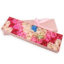 33 PCS Floral Scented Bath Soap Rose Flower Petals, Plant Essential Oil Rose