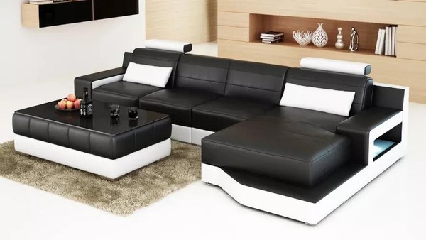 Ecksofa L-Form Modernes Sofa Ledersofa Ecksofa Polster Designer-Sofa-image