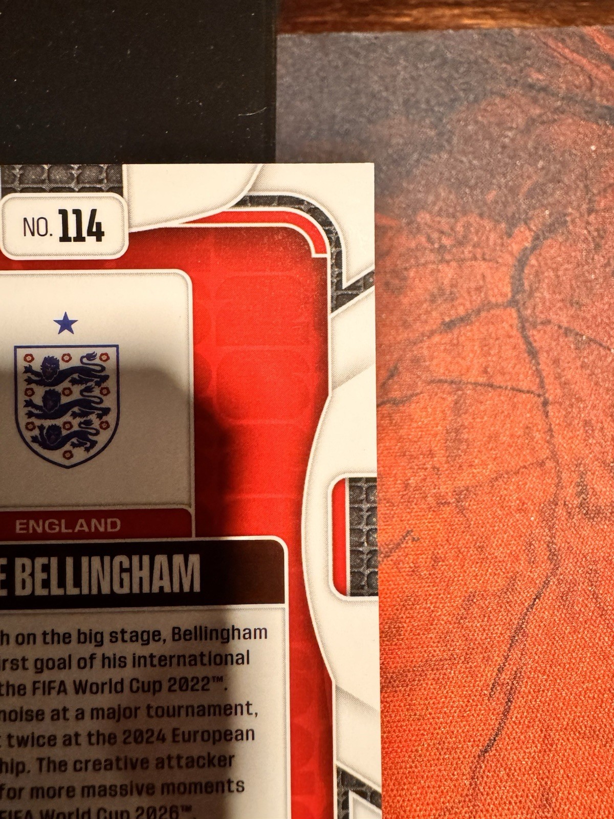 2026 Panini Prizm FIFA World Cup Jude Bellingham #114 England Red Wave 08/39 view 7