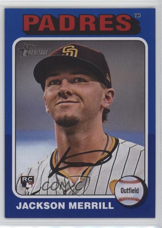 2024 Topps Heritage High Number Dark Blue Border Jackson Merrill #689 4z8