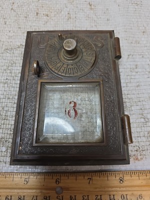 Eagle LOCK CO  Post Office P.O. Mail Box COMBO DOOR SIZE #1 W/BEVELED GLASS 1896