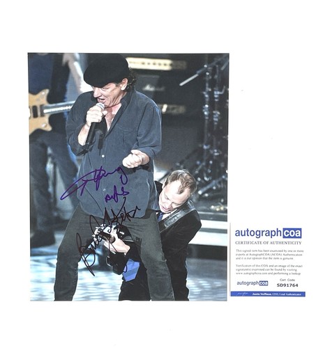 AC/DC Angus Young & Brian Johnson Autographed Signed 8x10 Live Photo ACOA 🎸