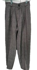Vintage Giorgio Sant  Angelo High Waist 100 Wool Trousers Size 4 Glen Plaid