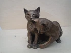 Paul Jenkins cold cast bronze cats statue   SUPERB RETIRED FRITH SCULPTURE