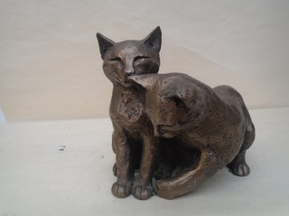 Paul Jenkins cold cast bronze cats statue SUPERB RETIRED FRITH SCULPTURE