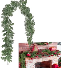6FT Christmas Garland for Mantle - Faux Cedar Garland Christmas Decorations Indo
