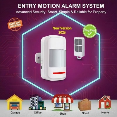 Home-Garage-Office-Shed Easy Wireless Remote Alarm Sicherheit Eingang Bewegungssensor