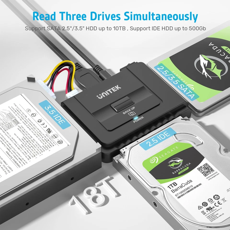 USB 3.0 to IDE and SATA Converter External Hard Drive Adapter Kit for Univers... - Image 2 of 4