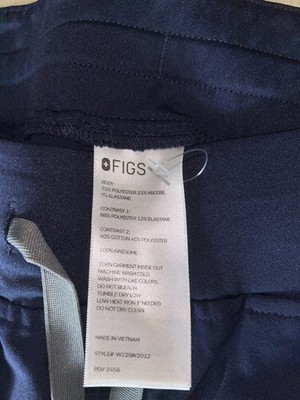 FIGS Technical Collection Women Zamora Scrub Pants L Navy Blue Drawstring Jogger