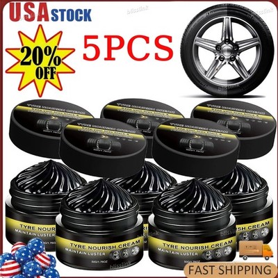 5PCS Tyre Nourish Cream, Tire Nourish Wax Cream, Maintain Luster for Cars 50g