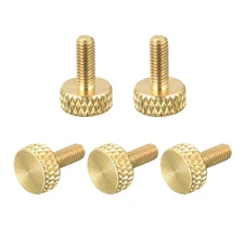 5Pcs Brass Knurled Thumb Screws, M3x8mm Flat Grip Bolt Knobs Fasteners