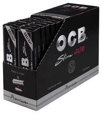 OCB schwarz Premium long slim + Tips  (32x 32 Blatt + Tips -Packung)