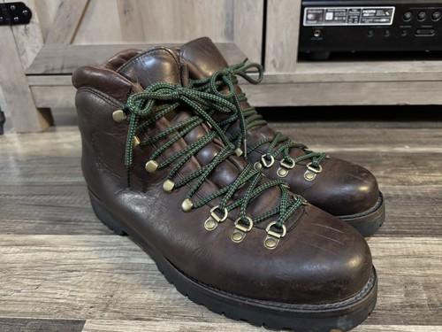 Vintage Polo Ralph Lauren Mens 11D Acworth Oiled Calf Leather Hiking Boots BROWN - Picture 5 of 14