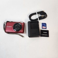 Canon PowerShot A2200 HD 14.1MP Red Digital Camera Complete Bundle Tested A+