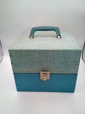 Vintage Metal Blue Movie Reel Chest Box 12 Slot Film Storage Case