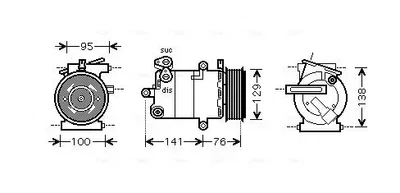 Compresseur de climatisation R 134a FDAK417 AVA QUALITY COOLING - Photo 1/4