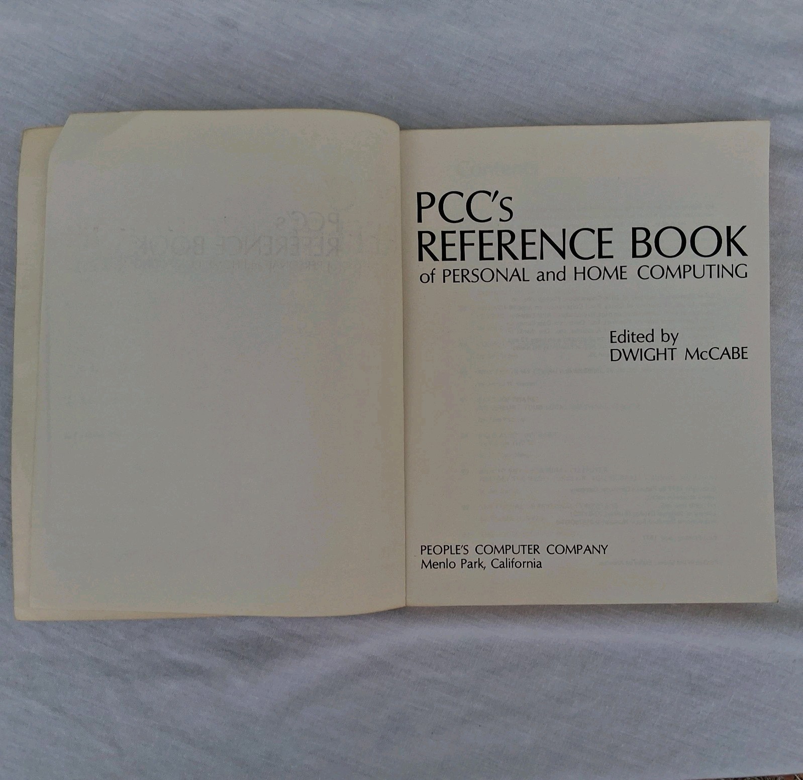 PCC's Reference Book of Personal & Home Computing DWIGHT McCABE 1st Edition 1977
