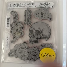 Tim Holtz Stampers Anonymous "FOREBODING" Rubber Cling Stamp Set Halloween 2023