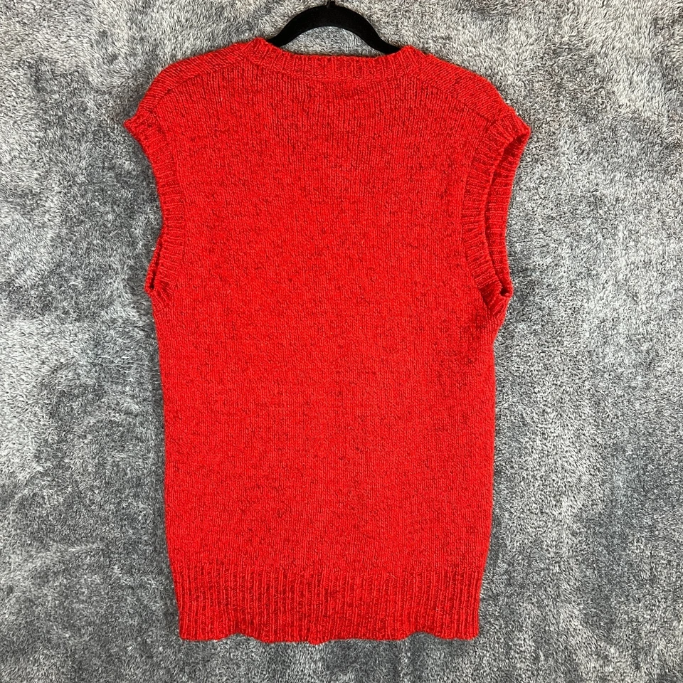 Chaleco LL Bean Para Hombres Grande Rojo Lana Nylon Mezcla De Colección Abuelo Retro Años 80 90 Tejido Foto 2 de 4