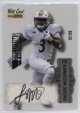 2022 Wild Card MATTE Premium White - Green Foil 31/99 Sincere McCormick Auto 0t2