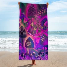 Penny Banger Mushrooms Towel - Microfibre Beach 150cm x 75cm