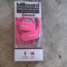 BILLBOARD Wireless Bluetooth Ear-hook Earbud Pink Water Resistant Mic BB2427