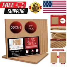 Cork Board Tiles 12”X 12” – 1/2” Thick Cork Board – Bulletin Board – Pin Boar...
