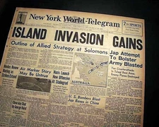 Battle of GUADALCANAL Solomon Islands Beginning World War II 1942 WWII Newspaper