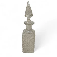 Vintage Victorian Glass Decanter Perfume Bottle Liquor Decanter 18cm - Pre-Loved