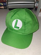 Luigi Hat Unisex Adult OSFM Super Mario Brothers Nintendo Green Cap Costume