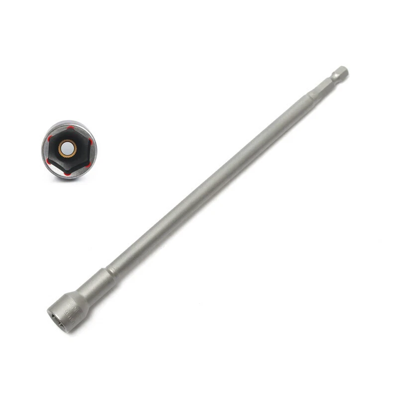 1/4" 250 300mm 350mm Long Nut Driver Bit Hex Magnetic Metric Socket Impact Drill - Image 2 of 4
