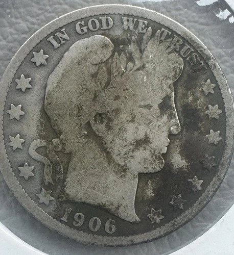 1906 BARBER .90 SILVER HALF DOLLAR -