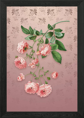 Vintage rosa Rambler Rosen gerahmtes Wandbild Poster Leinwanddruck Bild
