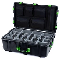 Black & Lime Green Pelican 1650 case. Comes with grey & lid organizer.