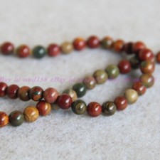 NATURAL 8MM MULTICOLOR PICASSO JASPER GEMSTONE ROUND BALL LOOSE BEAD STRAND 15"