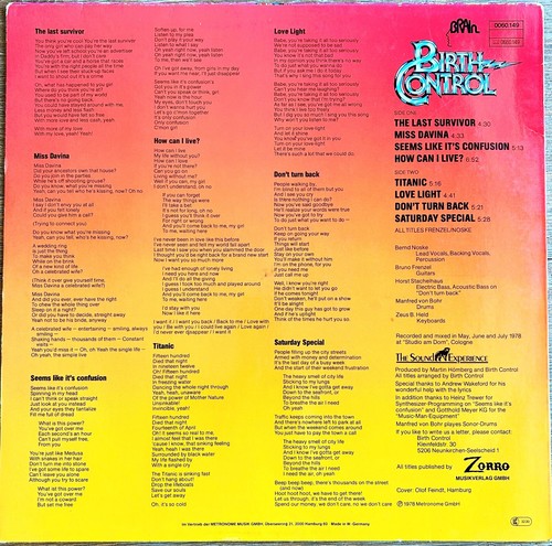 BIRTH CONTROL - TITANIC - LP GERMANY 1978 - BRAIN 0060.149 - NM/VG+ - Bild 2 von 6