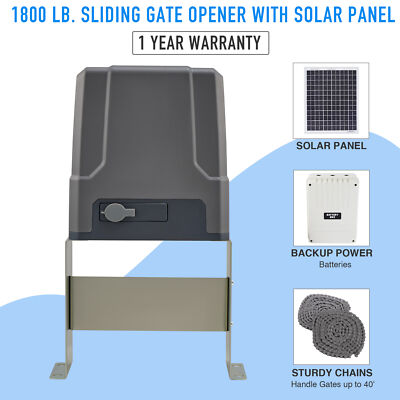 CO-Z Solar Sliding Gate Opener Kit Electric Gate Opener for 1800lb Garage Gates