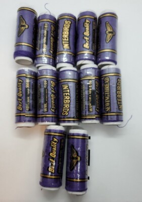 (12) Purple Interbirds Best Quality Polyester Thread - 12 Spools Of 400 Yards