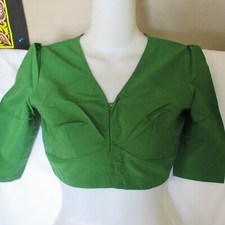 NEW Henna GREEN Phenomenal Choli SUPER BLOUSE For SARI Skirt V NECK Lovely TOP
