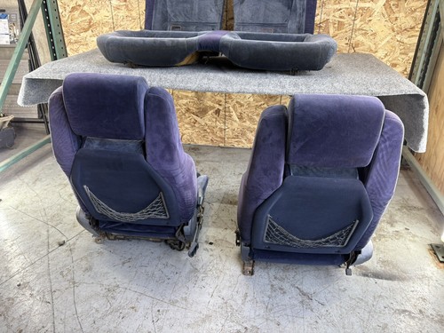 TOYOTA SUPRA MK3 86-92 CLOTH SEAT SEATS SET BLUE CLOTH REAR FRONT LEFT RIGHT OEM - Picture 24 of 24