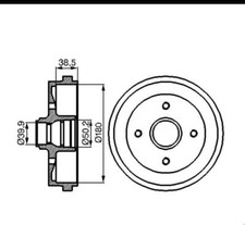 2x BOSCH Brake Drum 0 986 477 002 Rear FOR Polo Golf Passat Jetta 80 Scirocco To