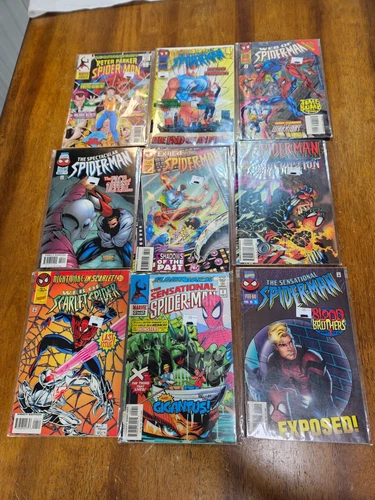 Lot of 9 Vintage Spider-Man Comic Books #229 Marvel 1995 End of an Era & More