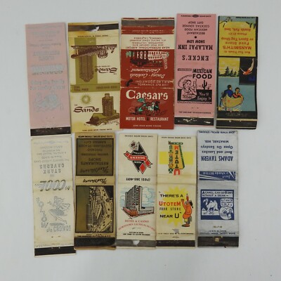 Vintage 10 Matchbook Cover Matchcover Lot Hotel Casino Tavern Caesars  Utotem 