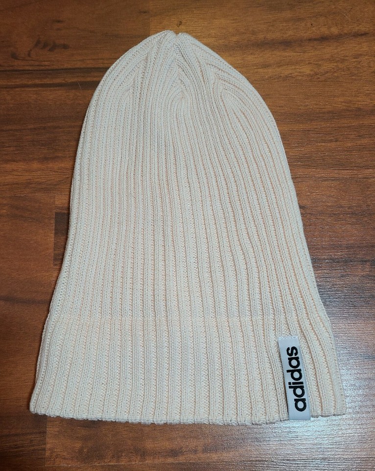 Adidas Women’s Winter Hat Hawthorn Fold Knit Cap Beanie Stocking White