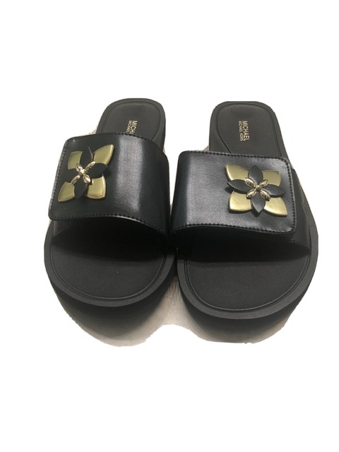 Women MK Michael Kors Heidi Summer Slide Sandals Black 9 M for sale online | eBay
