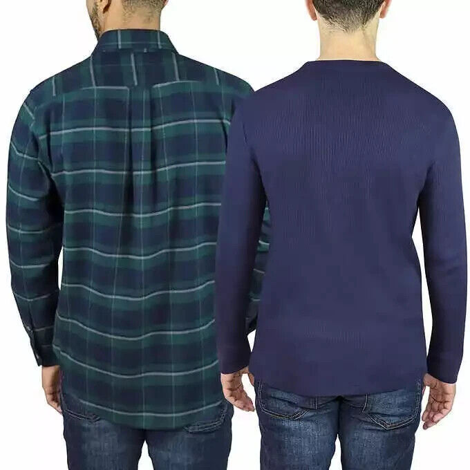 Jachs Men's 2-Pack Thermal & Brawny Flannel - Green - Size S Jachs Men's 2-Pack Thermal & Brawny Flannel - Green - Size S