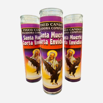 12x Set, SANTA MUERTE Corta Envidia Veladora, Holy Death Against Envy Candle