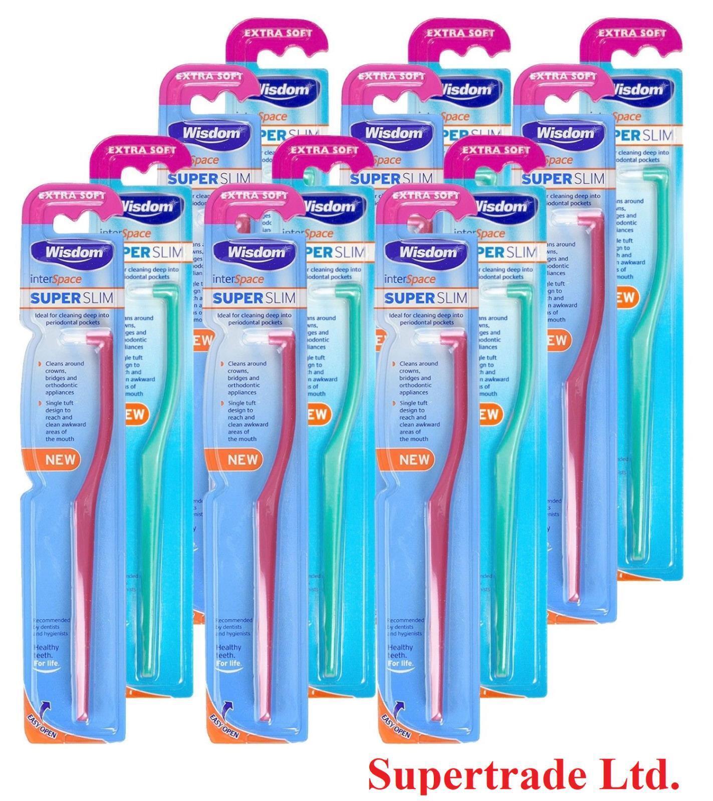 Wisdom Interspace Super Slim Tooth Brush Extra Soft Toothbrush Green / Red X 12 - Image 12