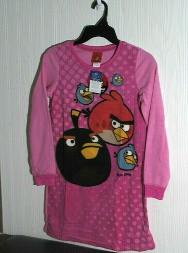 Angry Birds Girls Fleece Nightgown Large 10/12 Pajamas NWT - Picture 3 of 3