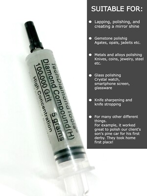 Diamond Polishing Paste 100,000 Grit 0-0.25 Micron (H) 50% Concentration, 5 Gram